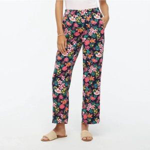 J. Crew Pink Floral Wide Leg Cropped Pants Size 10